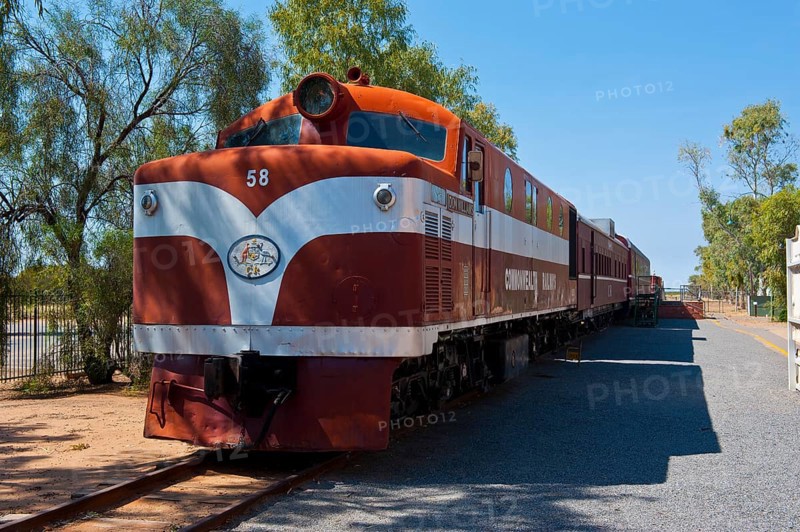 The Ghan in the Old Ghan Heritage Railway and Museum