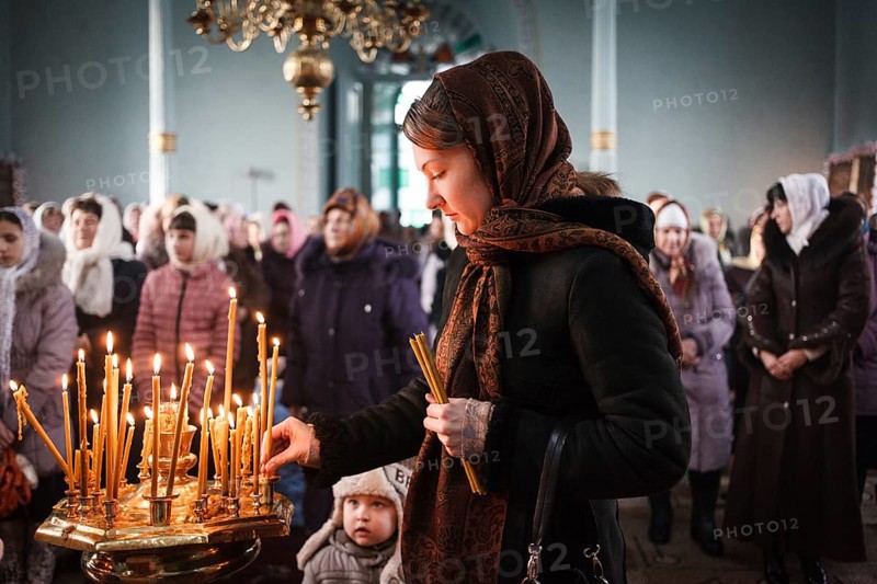 Morning mass during the Feast of Epiphany in the church of the Orthodox Old Believers