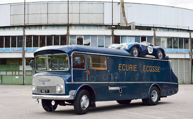 Jaguar racing car transporter