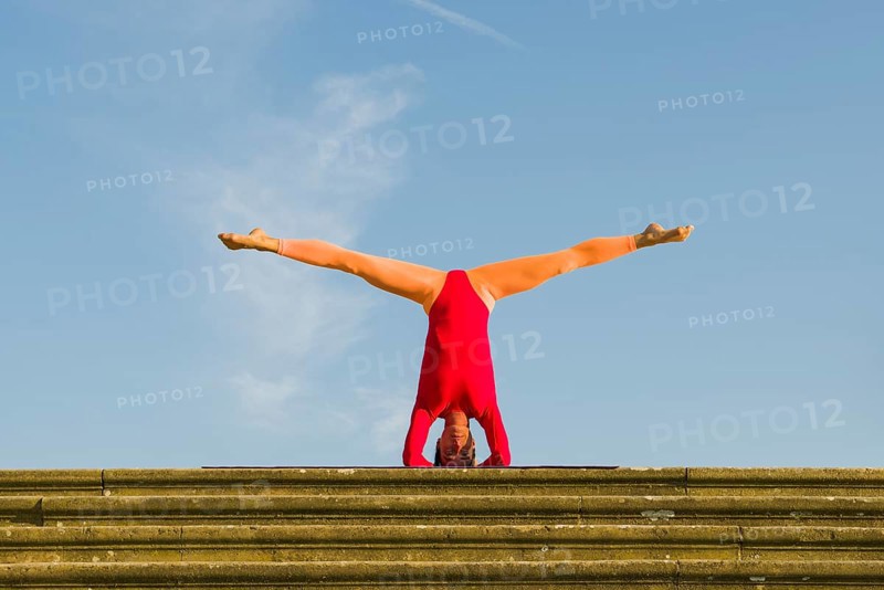 Young woman practising Hatha yoga