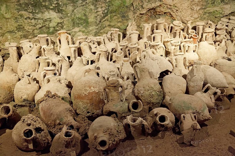 Ancient vessels in the cellar underneath Pula Arena
