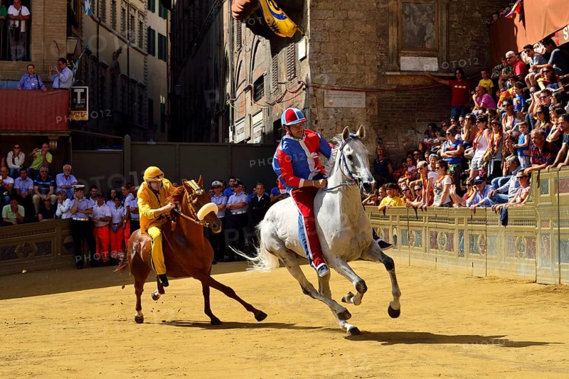 Training run of the historical horse race Palio di Siena