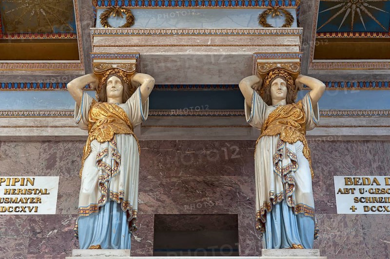 Caryatids on the gallery inside the Walhalla Temple