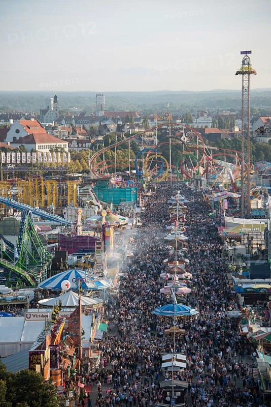 Rides on the fairground road with Olympia Looping
