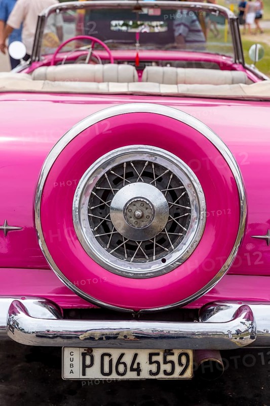 Pink convertible taxi