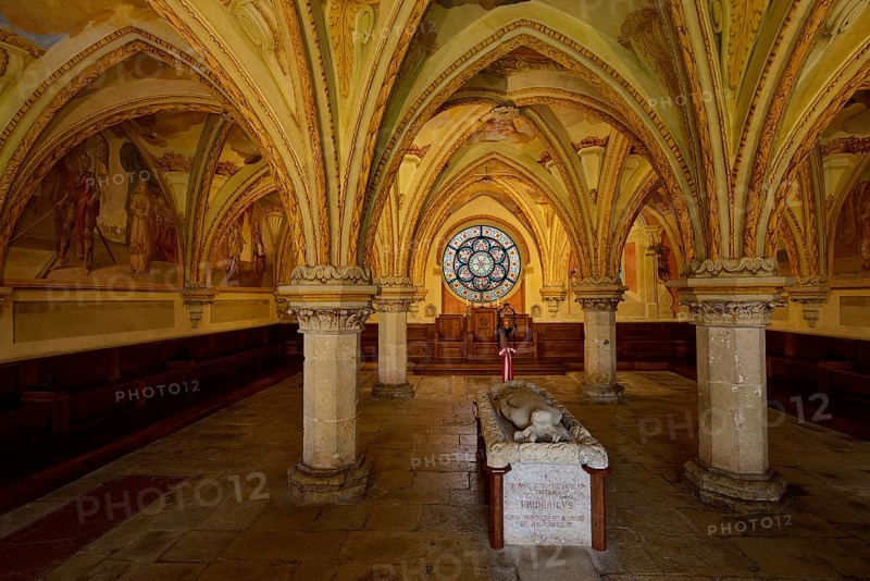 Chapter house with the high grave of Duke Friedrich II. The Belligerent
