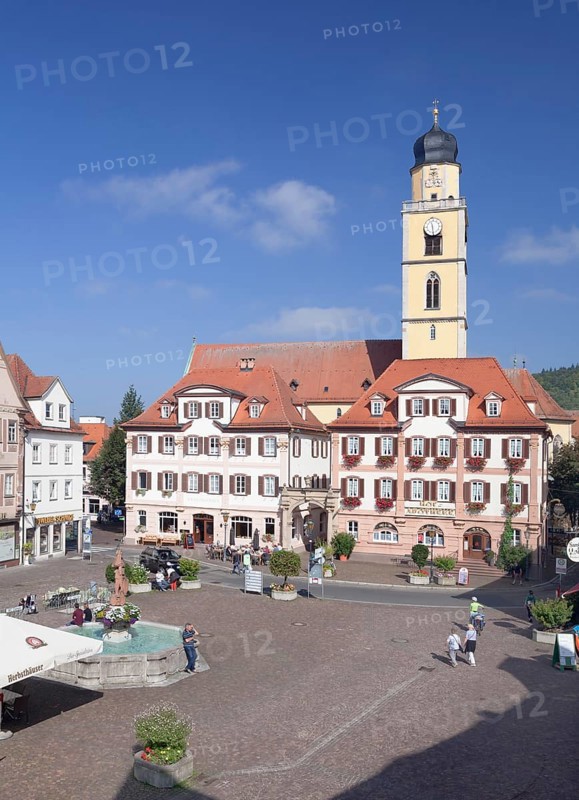 Marketplace with twin houses and Cathedral of St. John the Baptist