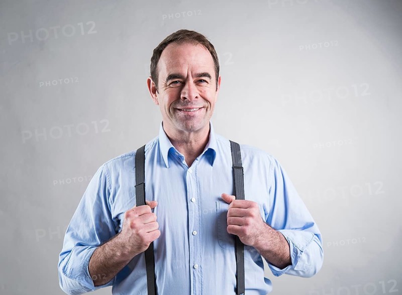 Successful businessman being happy