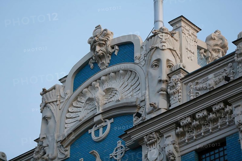 Art Nouveau facade of the house Eliza iela 10b or Elizabeth Street 10b