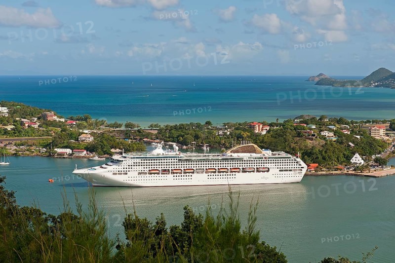 Castries harbour with the cruise ship Emerald Princess
