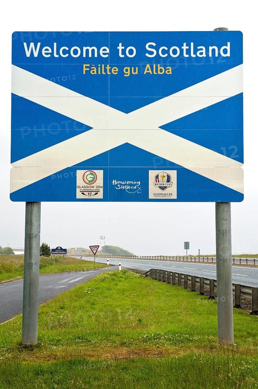 Scottish Border sign at the Anglo-Scottish border