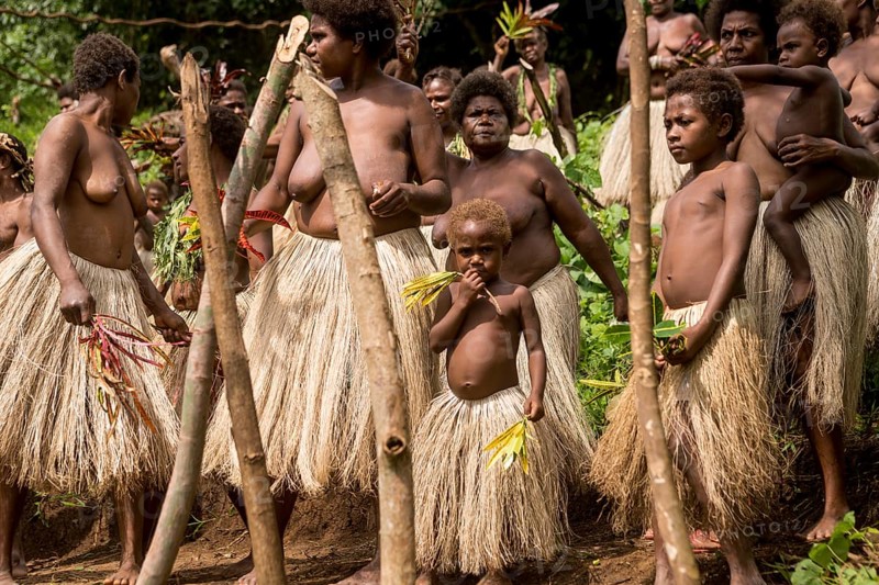 Women of the Sa people dancing at the Land diving ceremony