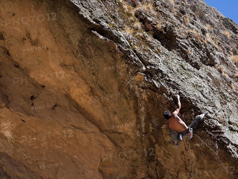 Free climber on a ridge