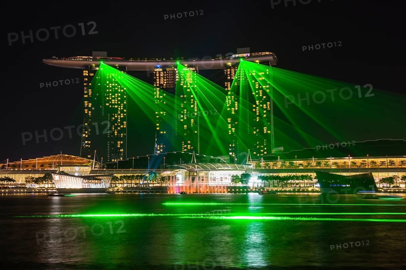 Laser show at the Marina Bay Sands Hotel
