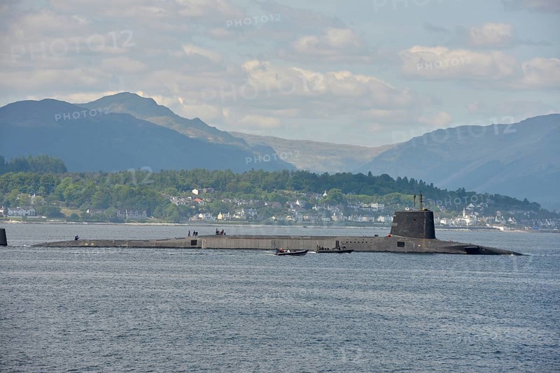 Nuclear submarine of the British fleet in the Firth of Clyde