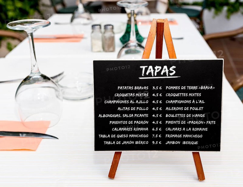 Advertising for tapas