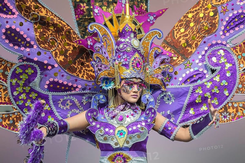 Elaborate costume at the Jember Fashion Festival