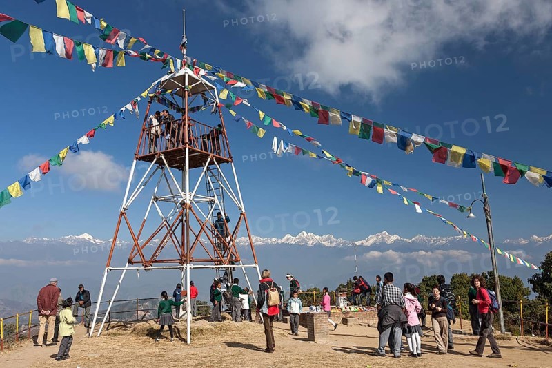 The Tower at Nagarkot with views of the mountains of the Himalayas