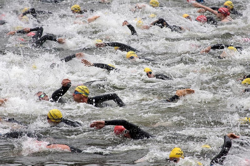 Swimmers in the Neckar