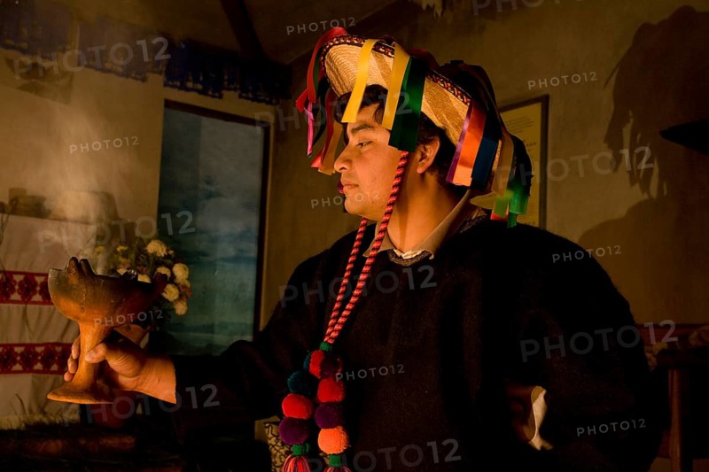Indigenous Mayan woman at a sacrificial ceremony