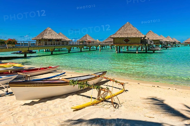 Outrigger boats on the beach