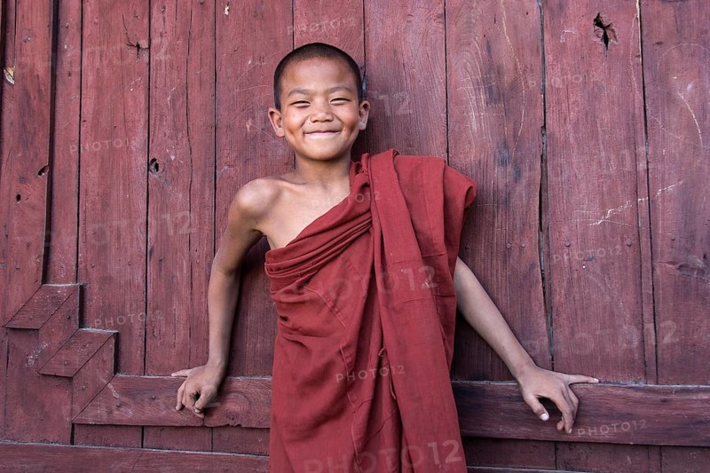 Novice monk in the Shwe Yaunghwe Kyaung Monastery
