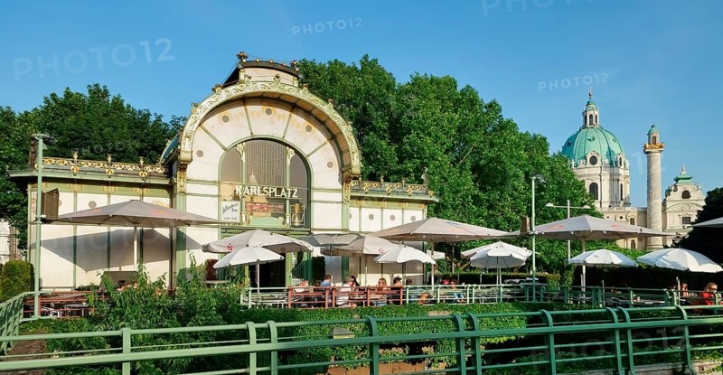 Art Nouveau-style cafe by architect Otto Wagner