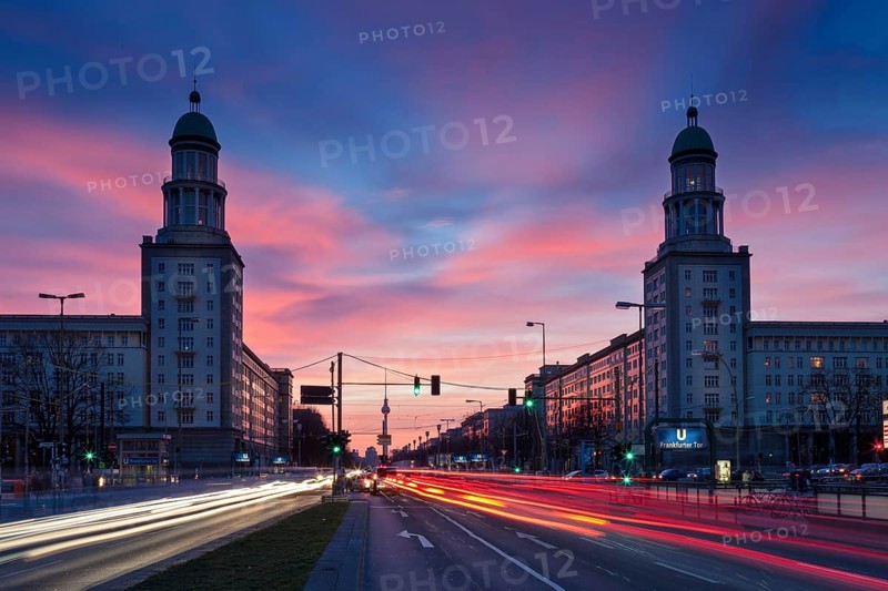 Karl Marx Allee street at Frankfurter Tor gate