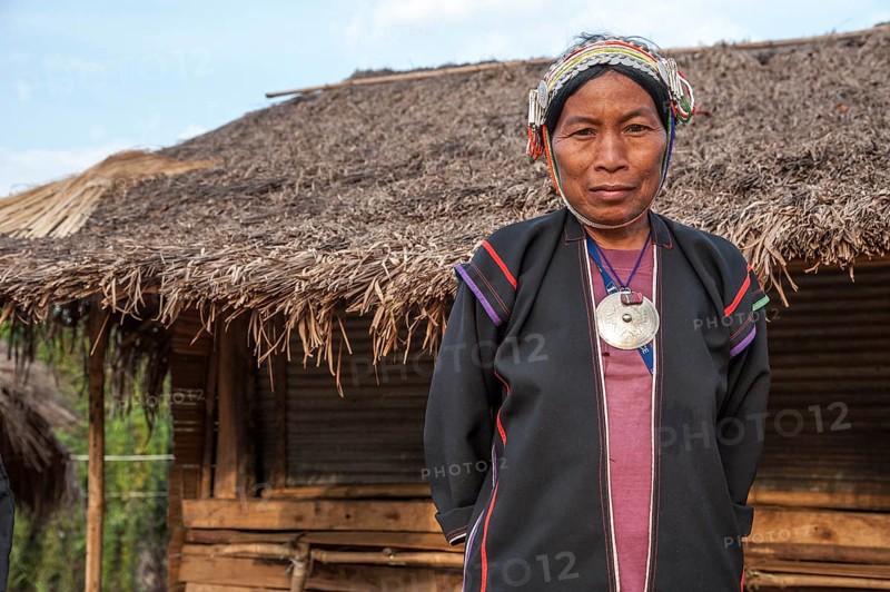 Traditionally dressed woman from the Akha people