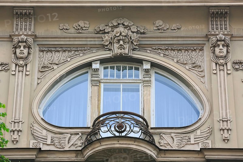 Art Nouveau facade of the house Eliza iela 10a or Elizabeth Street 10a