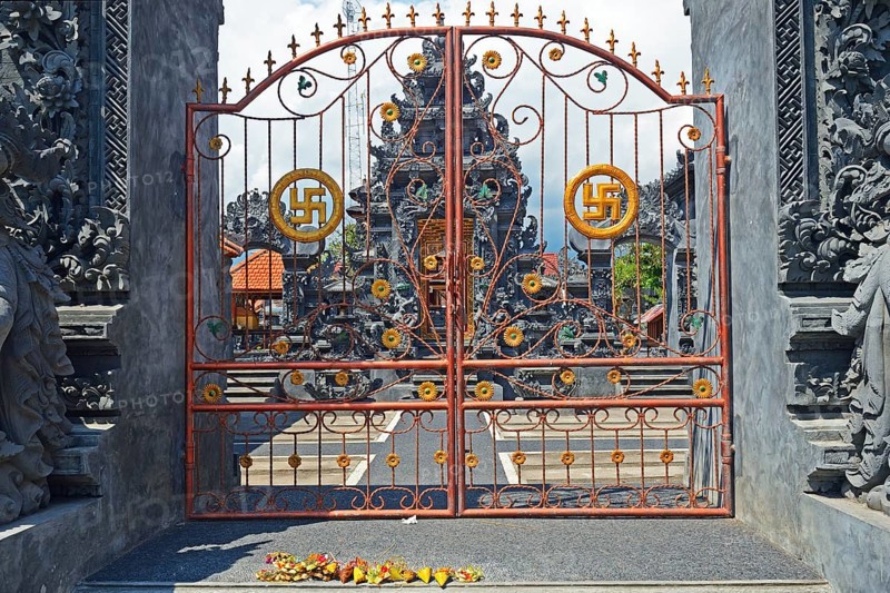 Gate with swastika