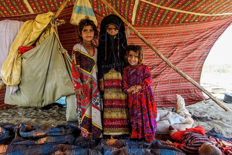 Rashaida children in their tent in the desert around Massaua