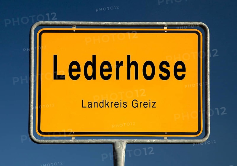 City limits sign of Lederhose