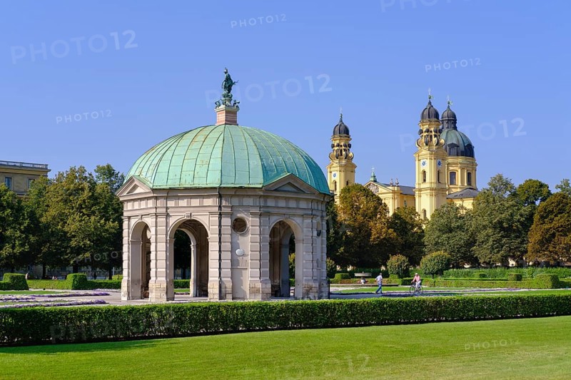 Diana Temple in Hofgarten and Theatine Church