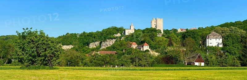Ruins of Rudelsburg Castle and Burg Saaleck Castle