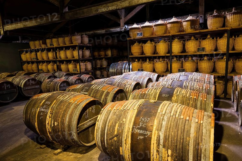 Hennessy ageing warehouse where the eaux-de-vie is stored in oak barrels to mature before blending