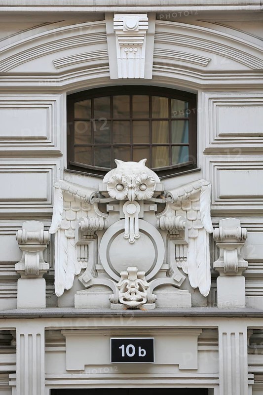 Art Nouveau facade of the house Eliza iela 10b or Elizabeth Street 10b