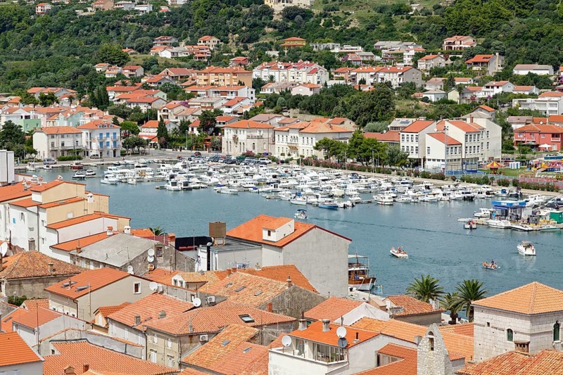 View from the tower of St Mary's Cathedral of the marina