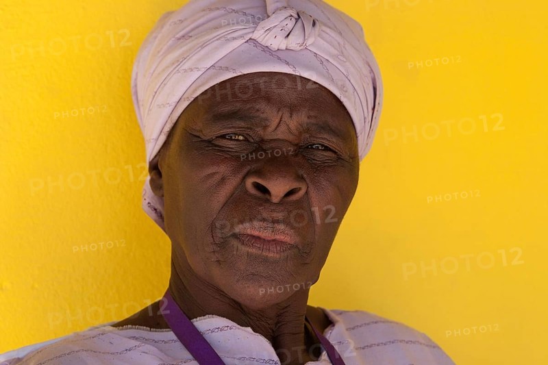 Native woman wearing a headscarf