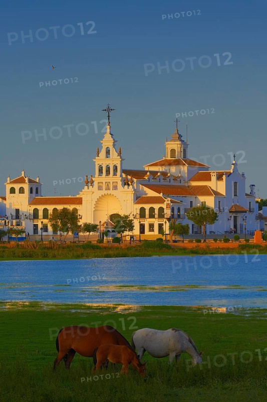 El Rocio Ermita del Rocio hermitage in morning light