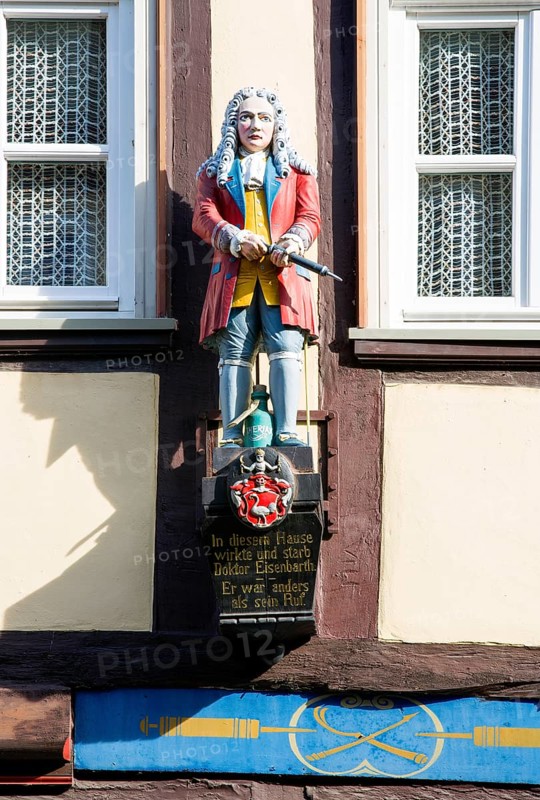 Statue of the doctor and miracle healer Dr. Eisenbarth at his last residence