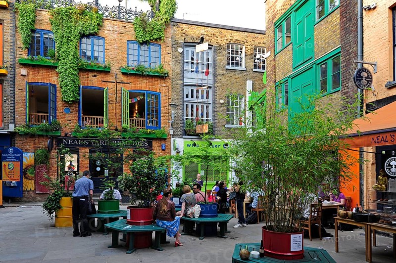 Neal's Yard with cafes and shops