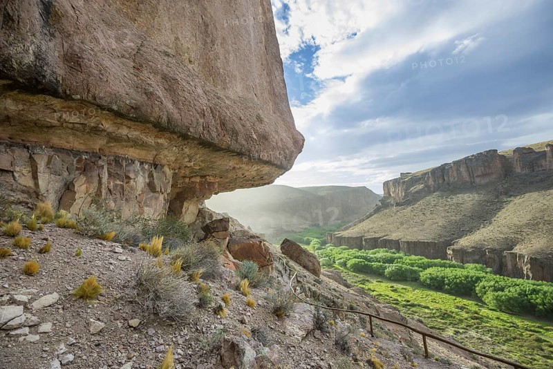 View from the Cueva de las Manos the valley of the Rio Pinturas
