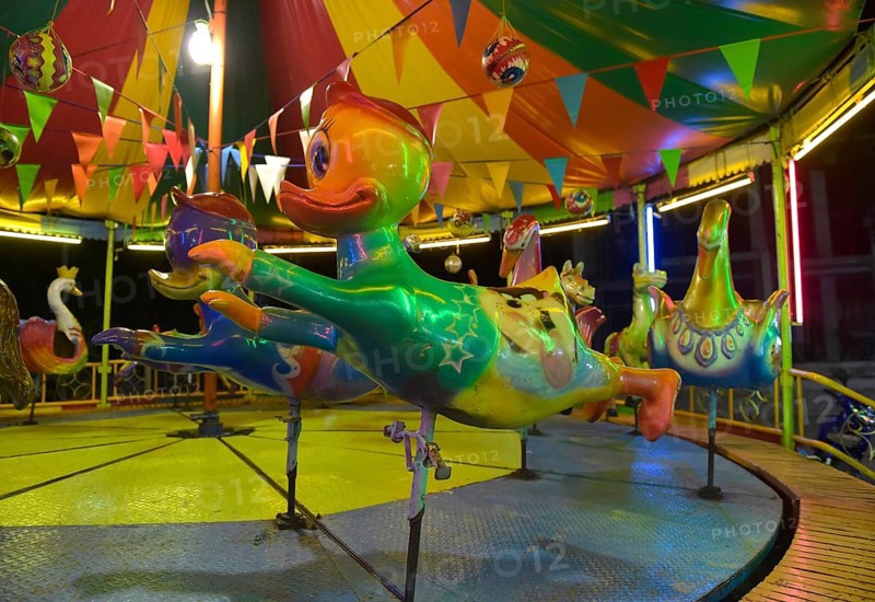A colourful children's carousel