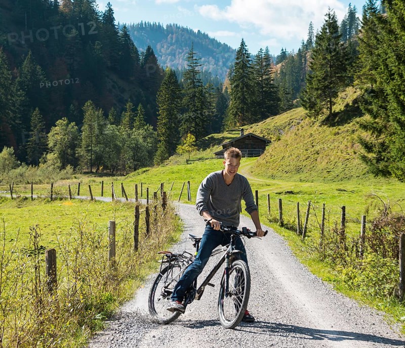 Young man on bicycle