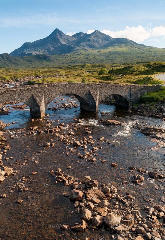 Sligachan Bridge with Sgurr nan Gillean Mountain of Cuillin Range