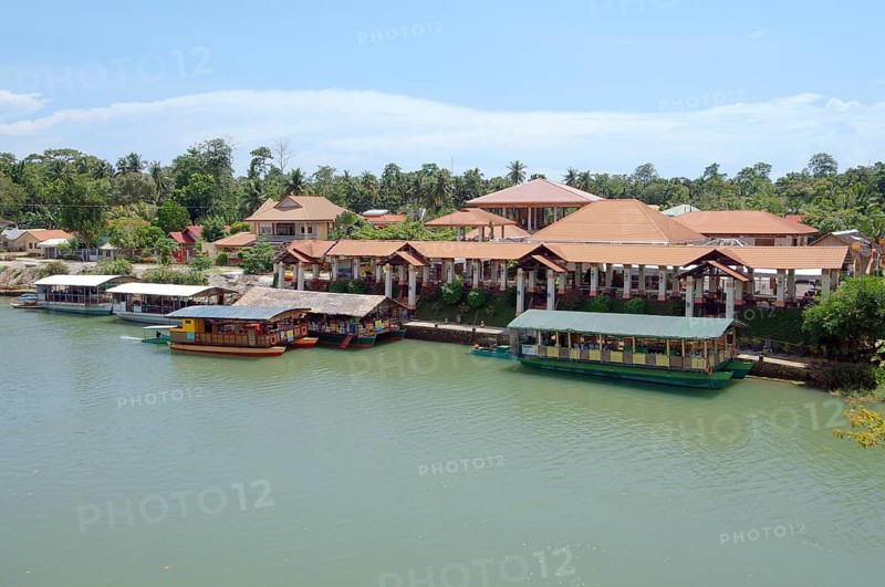 Pleasure crafts at the pier on the River Loboc
