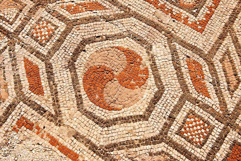 4th century geometric floor mosaic from the late Roman Jewish synagogue of Sardis
