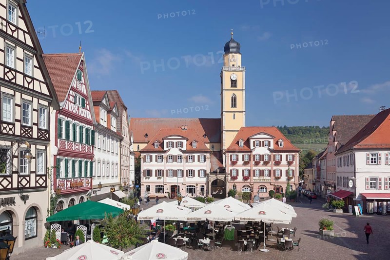 Marketplace with twin houses and Cathedral of St. John the Baptist