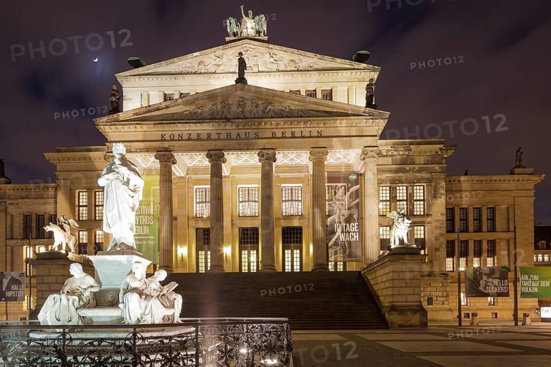 Schauspielhaus Berlin Concert Hall on Gendarmenmarkt and Schiller statue